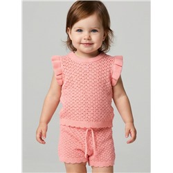 Комплект детский трикотажный для девочек: джемпер (футболка), шорты