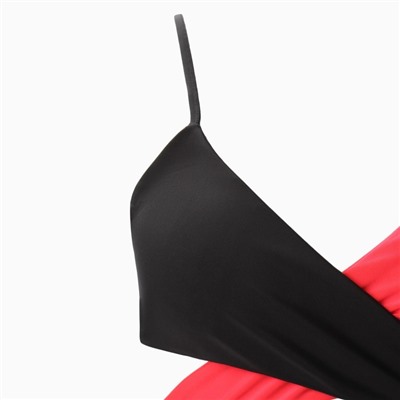 Купальник раздельный двухцветный женский, чёрный, розовый, размер 42