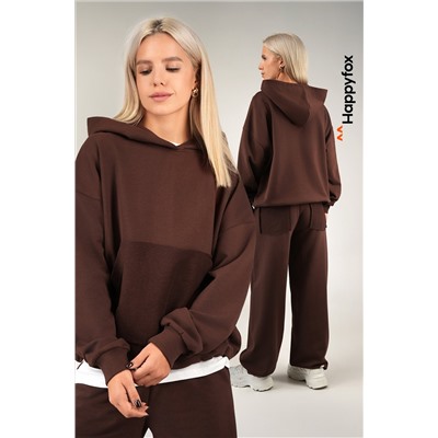 Женский костюм оверсайз из футера Happyfox