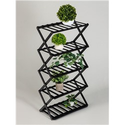 Стеллаж универсальный, 5 полок, 50×25×89 см, напольный, открытый, чёрный, Greengo