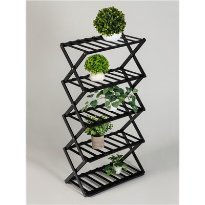 Стеллаж универсальный, 5 полок, 50×25×89 см, напольный, открытый, чёрный, Greengo