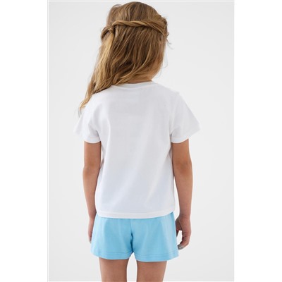 Комплект трикотажный для девочек: фуфайка (футболка), шорты PLAYTODAY, 1240135