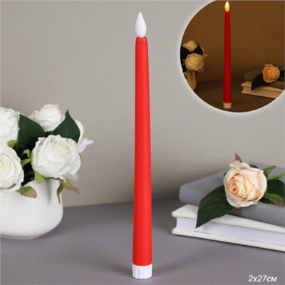 Свеча светодиодная 27 см стержень красная / VFR-46red /уп 12/480/