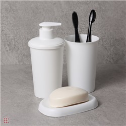 Диспенсер для жидкого мыла "Scandi" 83х83х180мм, 0,4л, белый