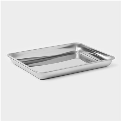 Поднос, 44.5×35.5 см, толщина 1 мм, нержавеющая сталь, серебристый