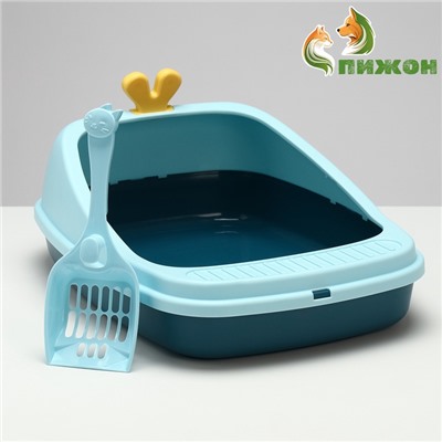 Туалет с бортом 46×35×18 см, голубой