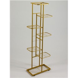 Подставка для цветов Greengo, 7 полок, 43×22×126 см, напольная, металл, цвет золотой