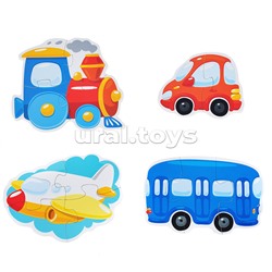 Пазлы контурные "Транспорт" Baby Toys