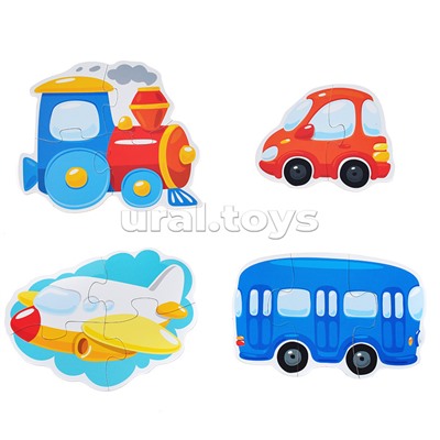 Пазлы контурные "Транспорт" Baby Toys