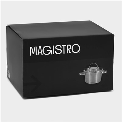 УЦЕНКА Кастрюля Magistro HiTech Steel 2 л d=18 см, h=11 см, нержавеющая сталь, индукция