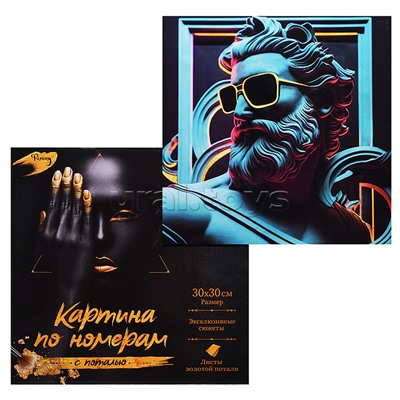 Картина по номерам 30х30 "Объективный взгляд" с поталью (21 цвет)