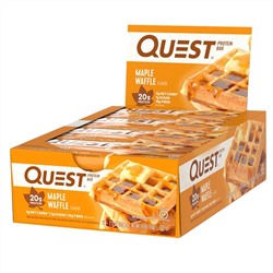 Quest Nutrition, Protein Bar, вафли с кленовым сиропом, 12 батончиков, 2,12 унции (60 г)