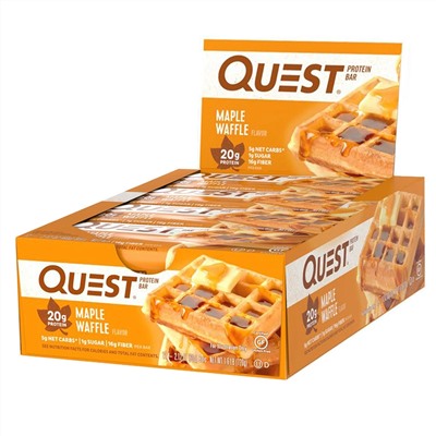 Quest Nutrition, Protein Bar, вафли с кленовым сиропом, 12 батончиков, 2,12 унции (60 г)