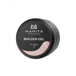 MANITA Гель моделирующий для ногтей с хлопьями юки / Builder Gel Flash №03, 15 мл 28220