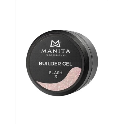 MANITA Гель моделирующий для ногтей с хлопьями юки / Builder Gel Flash №03, 15 мл 28220