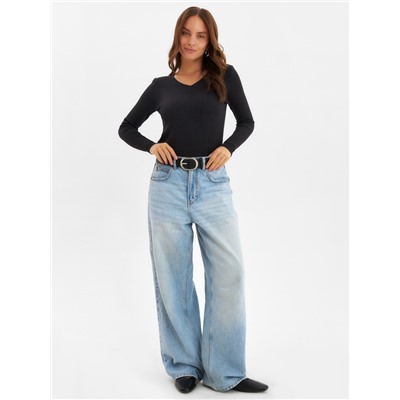 Джемпер женский с v-образным вырезом MINAKU, цвет графит, размер 42-44