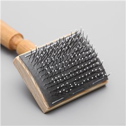 Щётка - пуходёрка деревянная с каплями, основание 60×50 мм