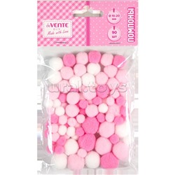 Набор помпонов для творчества "DIY" 90 шт, ассорти размеров и цветов