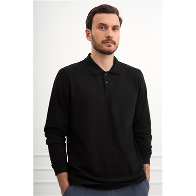 Мужской базовый лонгслив-поло Happyfox