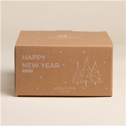 Салатник SL Home «С Новым Годом», 850 мл, d=15.5 см, керамика, белый