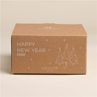 Салатник SL Home «С Новым Годом», 850 мл, d=15.5 см, керамика, белый