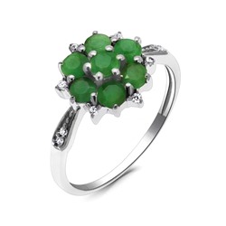 Кольцо из серебра изумруд берилл, Диас2