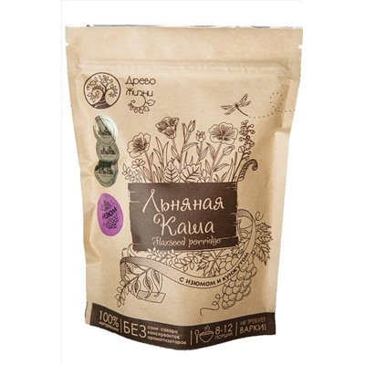 Каша льняная с изюмом и кунжутом 400г ЭКОПРОДУКТЫ, 1184317