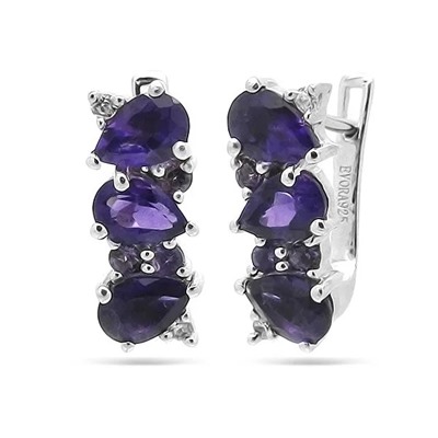 Серьги из серебра аметист, Идель