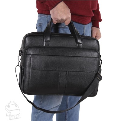 Портфель мужской кожаный 8074G black S-Style