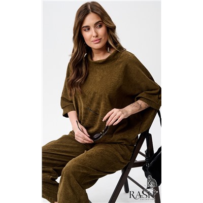 Костюм "Boho" микровельвет хаки