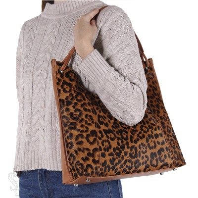 Сумка женская кожаная 3628VG leopard brown Vitelli Grassi