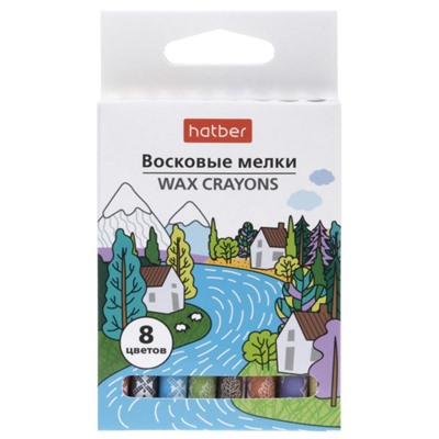 Мелки восковые  8цв "Art Time" корпус 9мм (090285) Хатбер