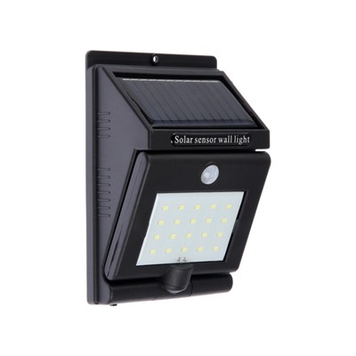 Светильник на солнечной батарее «СТАРТ», 10×5x13 см, 20LED, IP65, поворотный, свечение белое