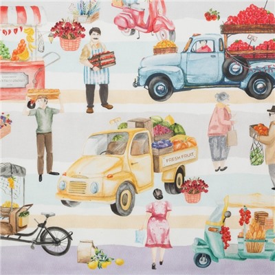 Фартук Этель Food market 70×60 см, 100% хлопок, саржа 190 г/м²