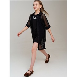 Комплект трикотажный для девочек: платье-футболка, туника