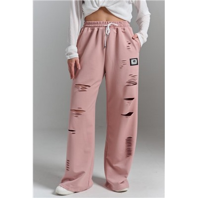 7484 брюки женские (Пудровый)