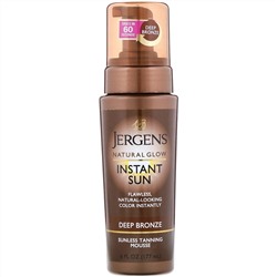 Jergens, Мусс для автозагара Natural Glow, Instant Sun, оттенок Deep Bronze, 177 мл