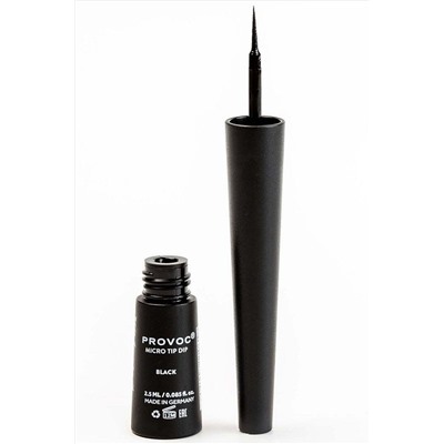 Provoc Жидкая подводка для глаз высокопигментированная / Micro Tip Dipliner 01 Black, черный KRISTALLER, 1107899