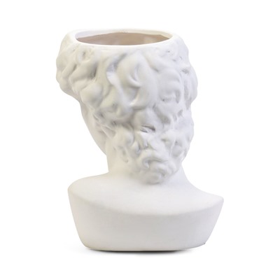 Декоративное кашпо для цветов «Голова Давида», 1.7 л, 16×12.7×23 см, керамика, белое