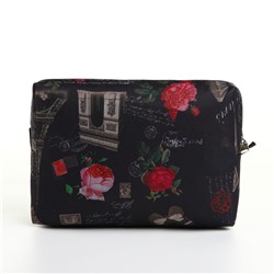 Косметичка дорожная на молнии, цвет чёрный