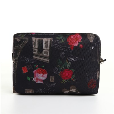 Косметичка дорожная на молнии, цвет чёрный