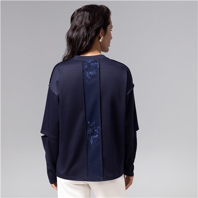 Лонгслив с разрезами на рукавах, Образ решает (синий)