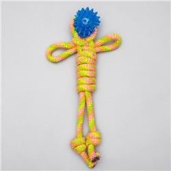 Игрушка канатная «Человечек» с мячиком, 75 г, до 24 см, микс цветов