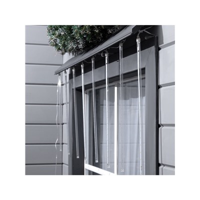 Гирлянда «Сосульки» 3×0.5 м, IP44, прозрачная нить, 288 LED, свечение белое с эффектом стекания, 12 В