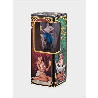 Пивной стакан Pin-up Beer, 500 мл, стекло, рисунок МИКС