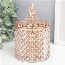 Шкатулка для украшений «Ромбы и купол», стекло, карамель 14×8.2×8.2 см