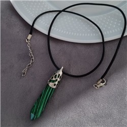 Кулон со шнурком из натурального камня горный Малахит, 1048, арт.218.224