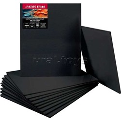 Холст на картоне 30x40 см грунтованный "ART" 100% хлопок 280 г/м², мелкое зерно, цвет черный, термоусадочная пленка