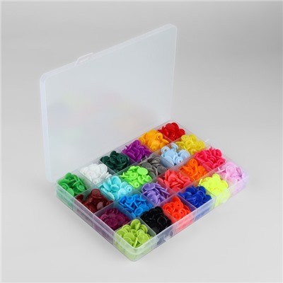 Кнопки пластиковые, d=12 мм, 240 шт., в органайзере, разноцветные