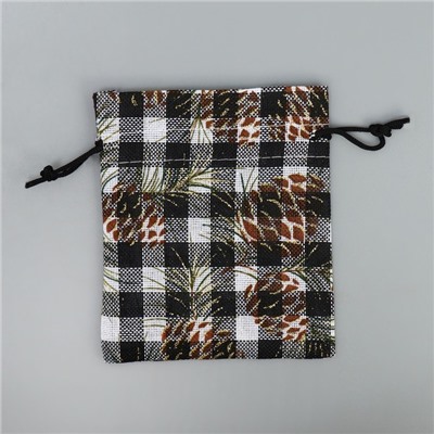 Мешочек подарочный новогодний холща «Шишки», 10×12 см ± 1.5 см